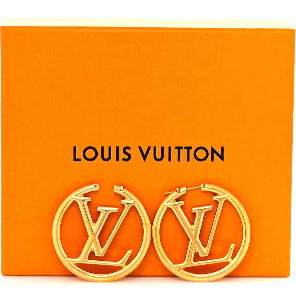 Louis Vuitton Hoop Earrings Gold